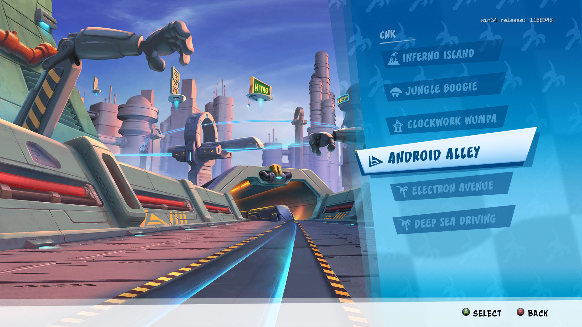 Crash Team Racing: Nitro Fueled - Track Select Menu