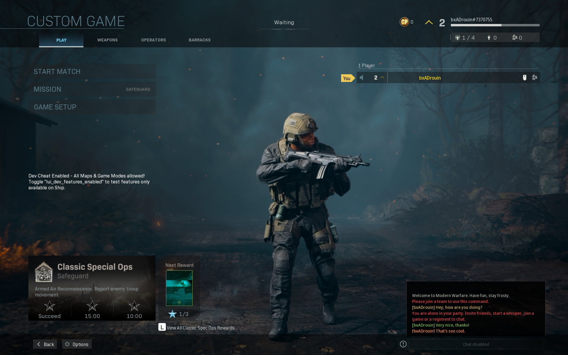Modern Warfare: Text Chat