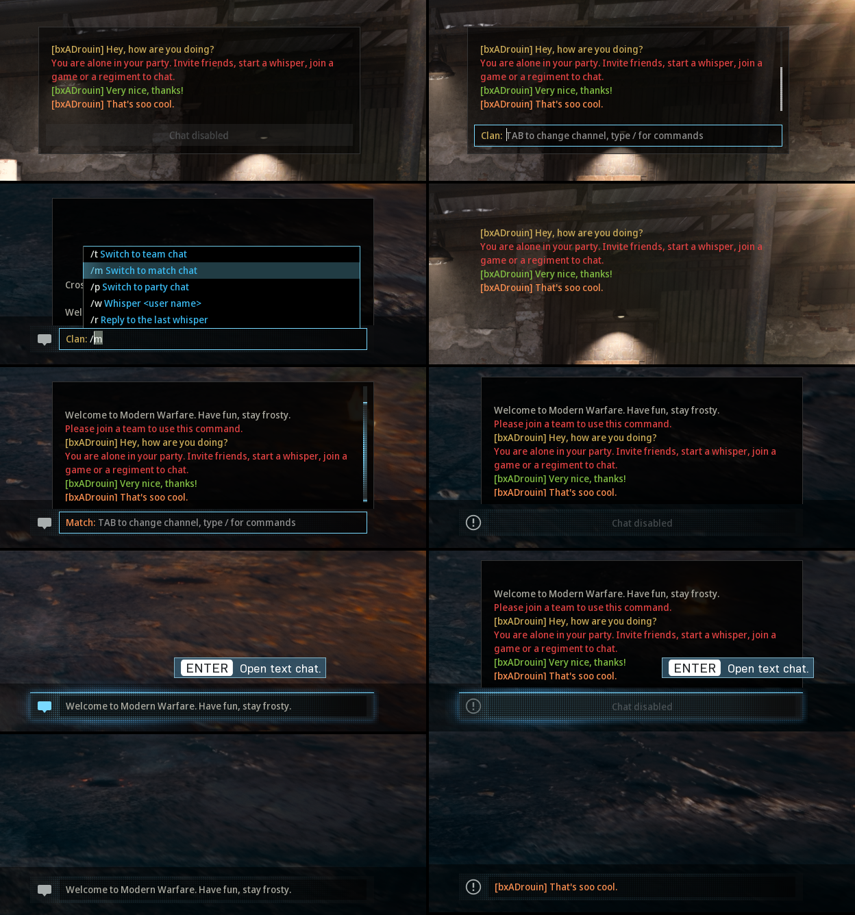Modern Warfare: Text Chat – States